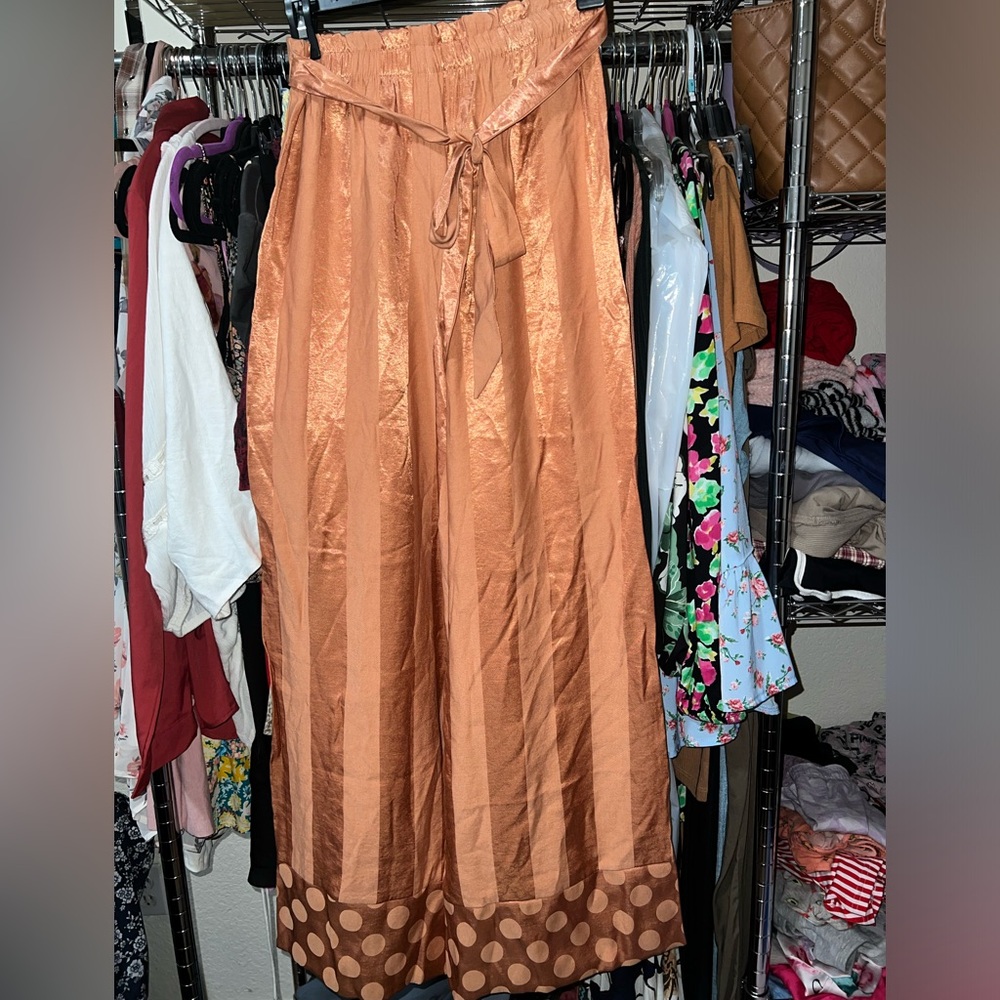 Victoria's Secret Orange Satin Pajama Pants